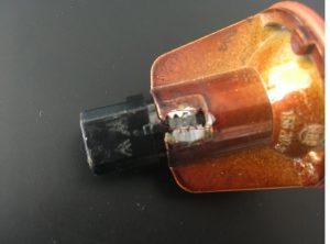 BMW Angel Eye Bulb reflector, with  sides removed to allow bulb change,