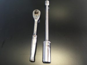 A ratchet and extension needed for Honda Air Conditioning Pressure Switch removal and installation of new sensor.