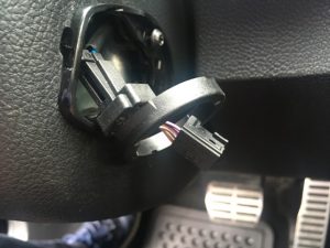 GTI button antenna O-ring after start button has been removed.