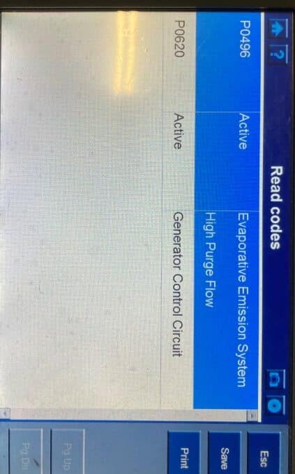 Hyundai Accent Elantra trouble code P0496, Evaporation purge valve.